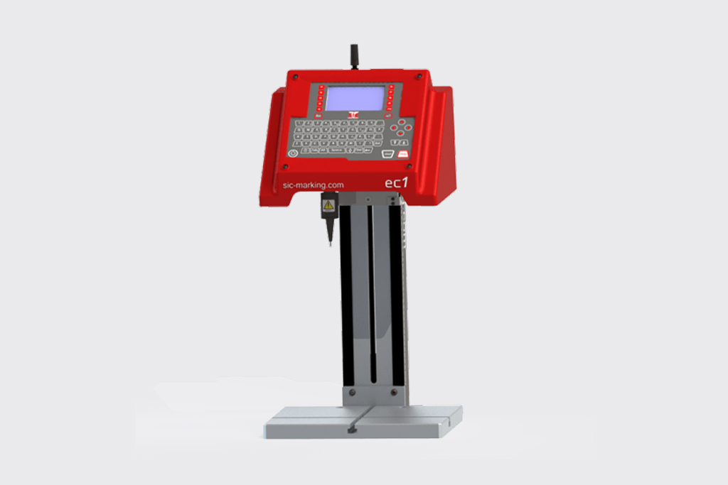 The ec1 column-mounted dot peen marking system is suited for table top marking in any industrial environment.