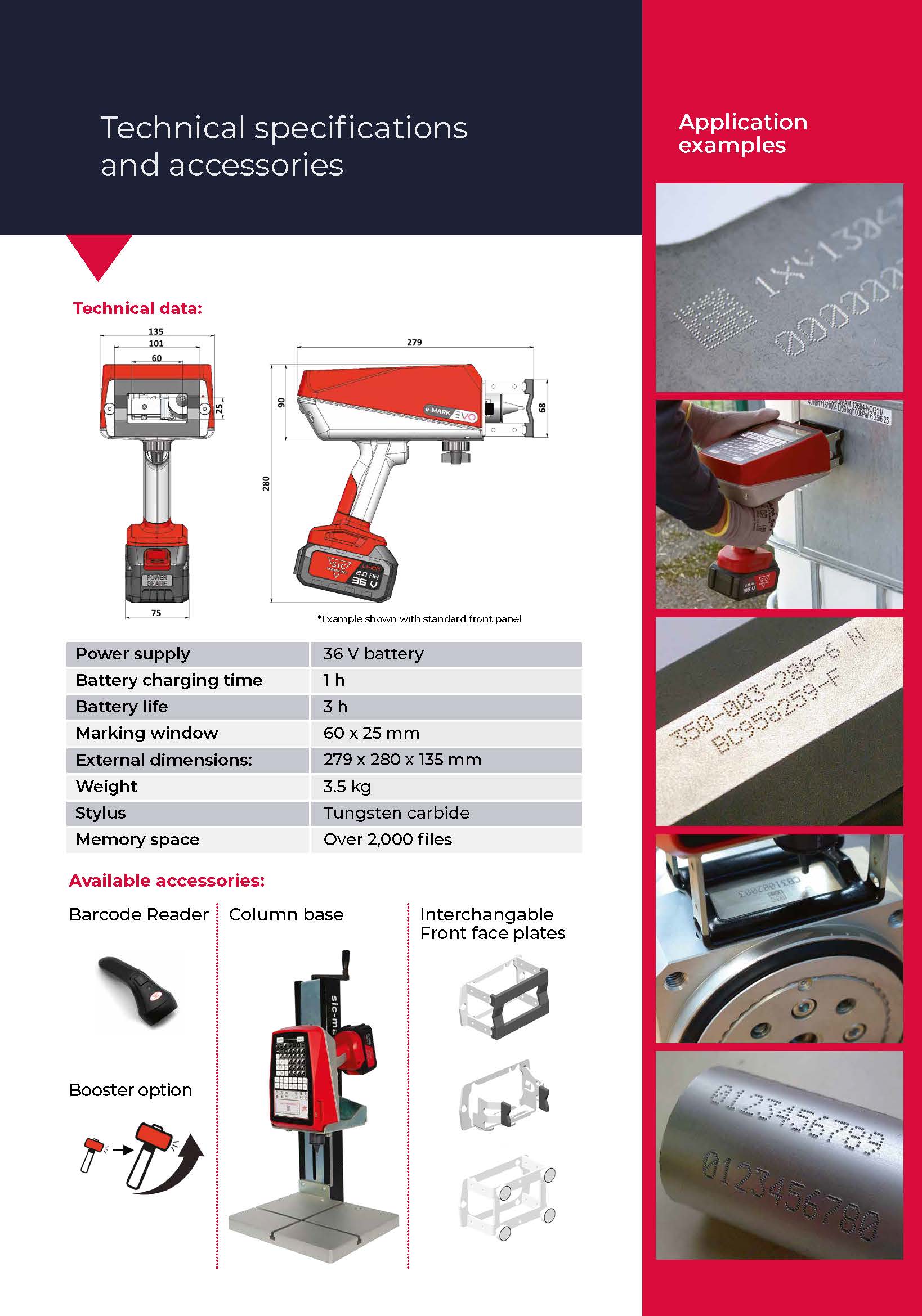 e-MARK EVO Specofocations