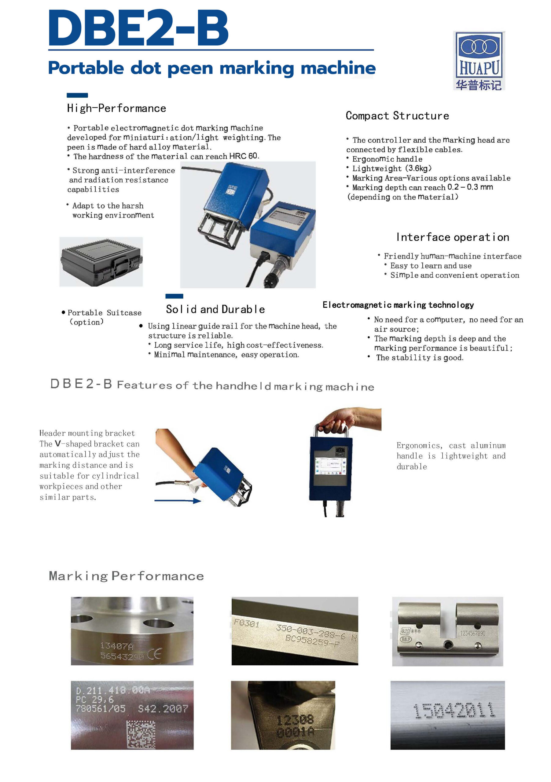 DBE2-B Portable dot peen marking machine